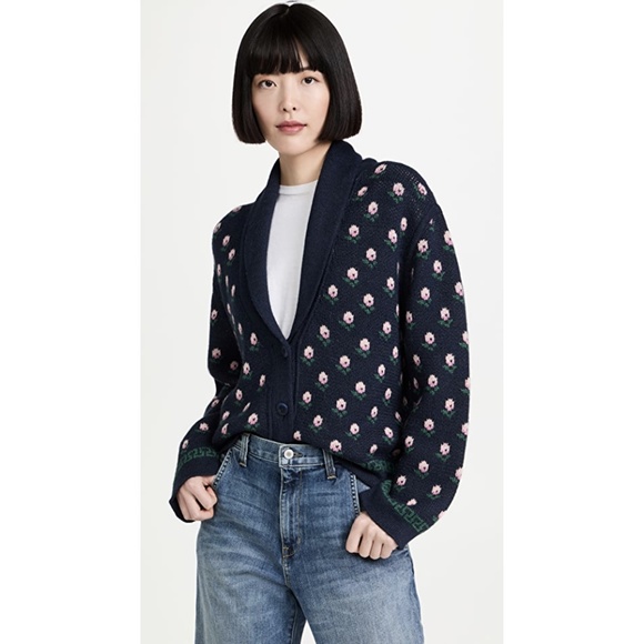 THE GREAT. Sweaters - NWT THE GREAT. The Bloom Lodge Alpaca & Wool Blend Floral Cardigan Sz. L